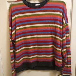 BKE Multicolor Striped Crewneck Sweater